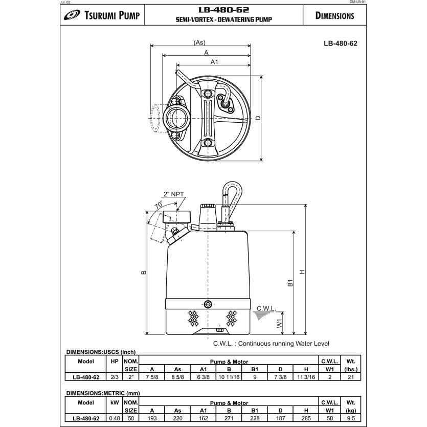 LB-480 | Tsurumi Sump & Flood Pump – ePumps.com LB-480 | Tsurumi Sump & Flood Pump – ePumps.com