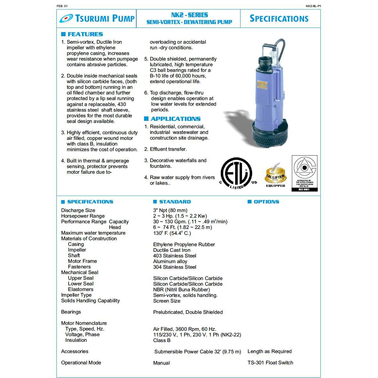 NK2-22 Tsurumi Sump Pump – ePumps.com